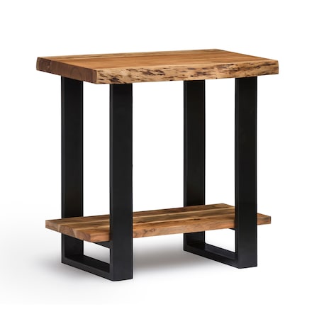 Alaterre Furniture Alpine Natural Live Edge Wood End Table AWAA0120